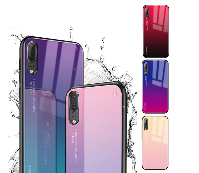 Gradient Color Tempered Glass Case for Huawei
