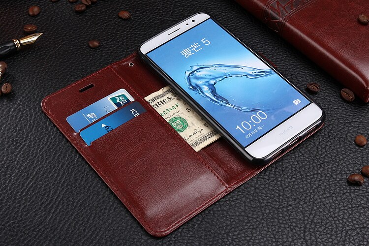 Leather Wallet Case for Huawei