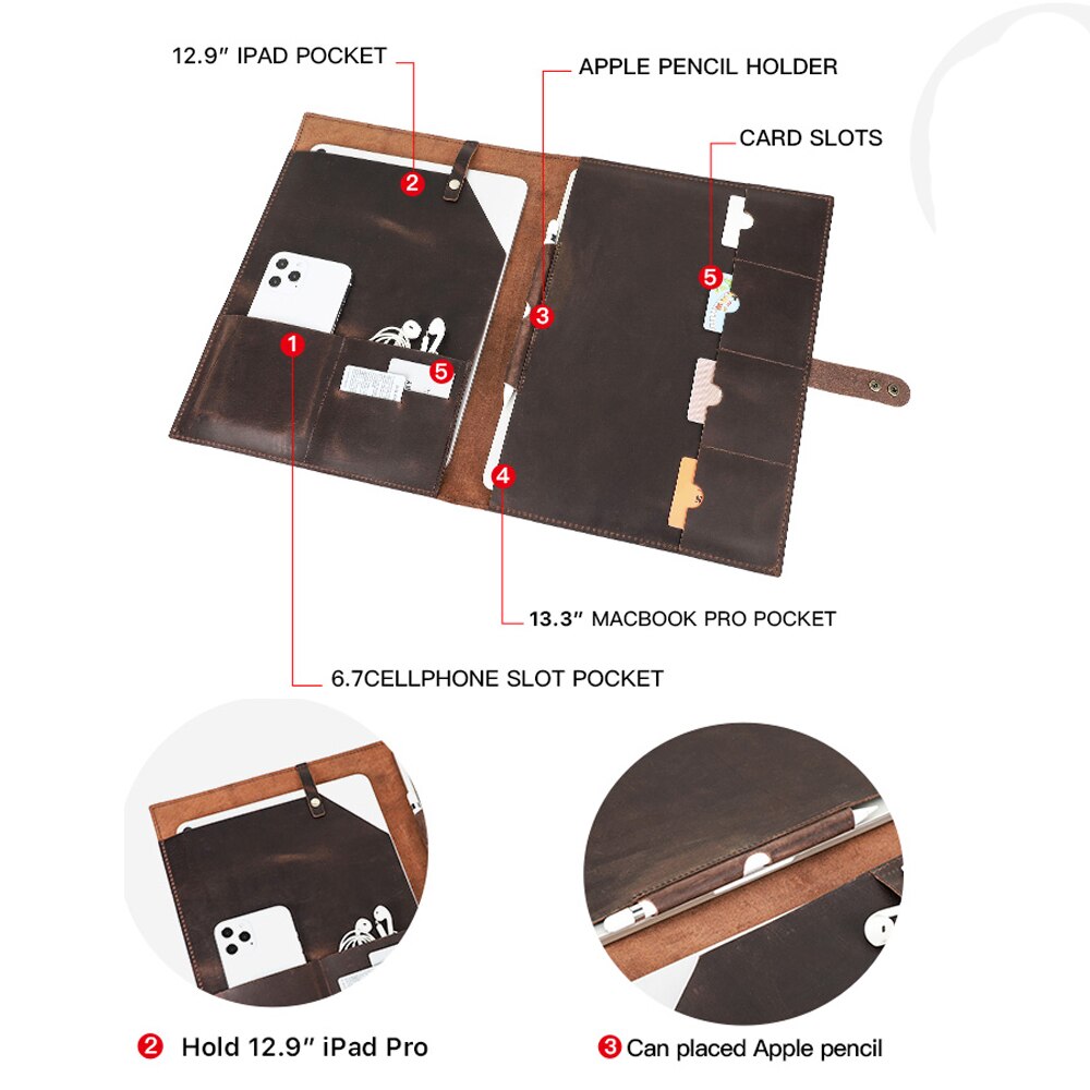 Genuine Leather Solid iPad Case