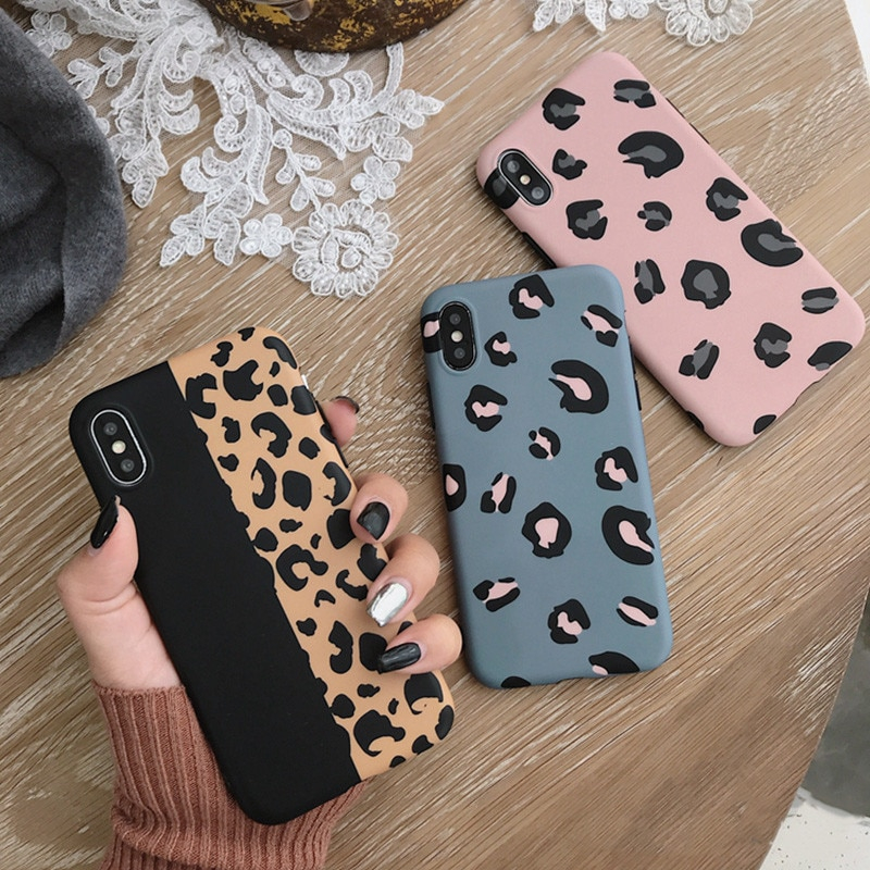 Leopard Patterned Soft Phone Case for iPhone